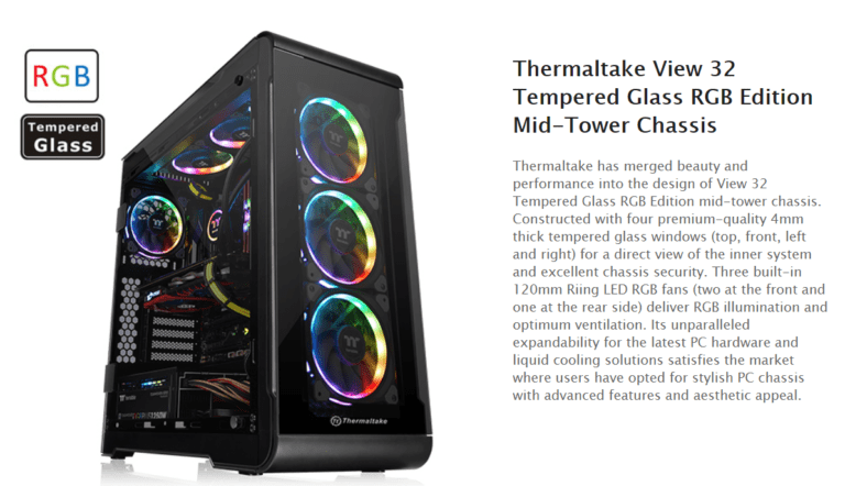 Thermaltake View 32 TG Tempered Glass RGB Edition Review –  Mid-Tower Chassis