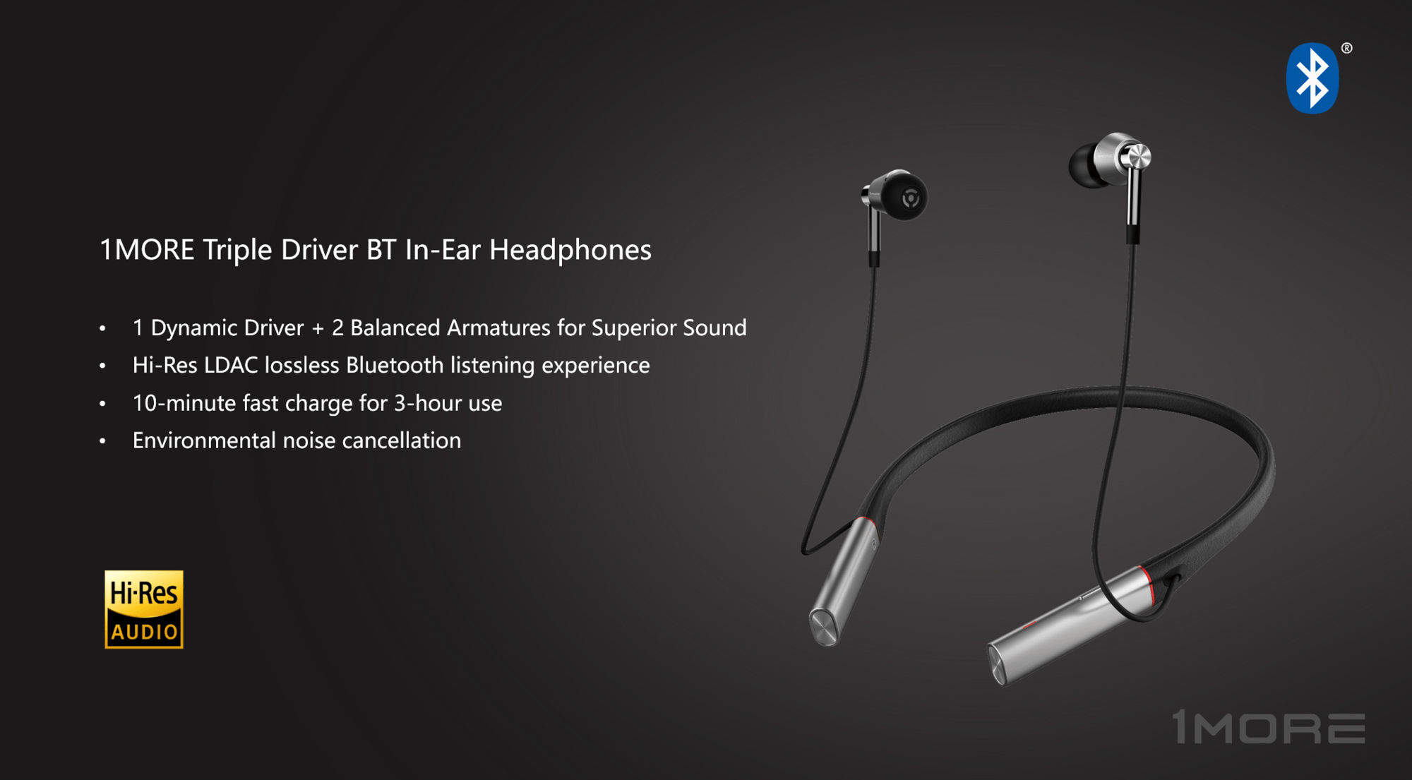 1MORE E1001BT Launched – Triple driver bluetooth in ear headphones