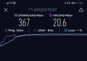 Screenshot 20181017 170106 org.zwanoo.android.speedtest e1539837572567 - TP-Link Archer C5400 v2 review – Alexa enabled tri-band AC5400 router