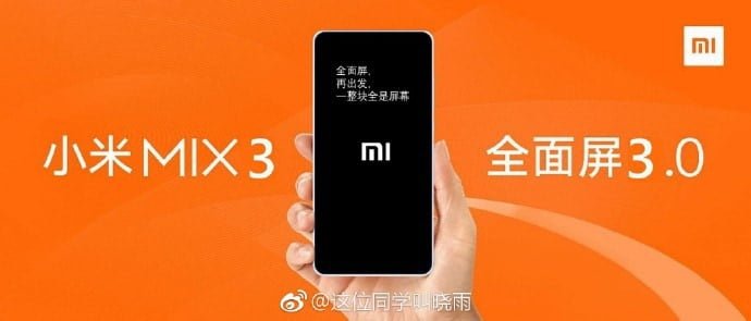 Xiaomi Mi Mix 3 set to launch on October 15th
