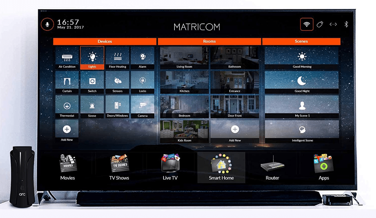 Matricom Arc Smart Home Management System (Router, Z-Wave controller, and media player)