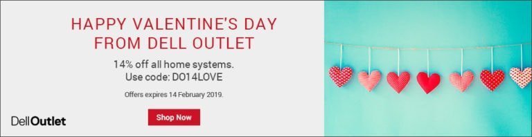 Dell Valentines Deals – 14% off – XPS 15 9570 for £964.95, G3 15 for £647.28 or G5 15 5587 with GTX1060 for-£1,072.29