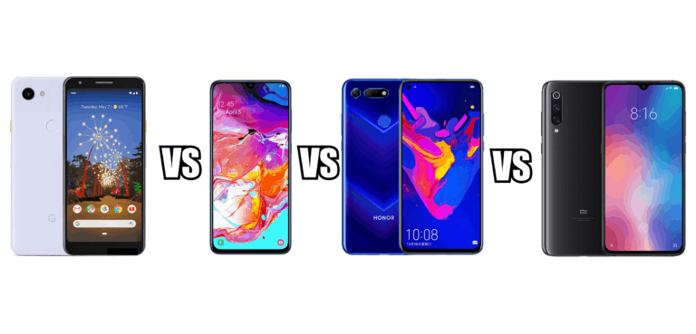Google Pixel 3a vs Samsung A70 vs Honor View 20 vs Xiaomi Mi 9 : What can £400 buy you?