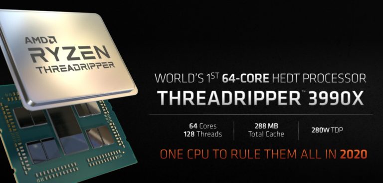 AMD Threadripper 3990X doubles the cores & L3 cache of 3970X with an overclocked EPYC 7702P. Charges you $3990