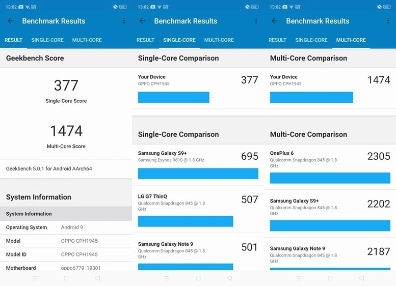 Geekbench 5 Reno 2Z - MediaTek Helio P95 vs Qualcomm Snapdragon 765G & SD 730G vs Helio G90T vs Dimensity 1000L Compared – Antutu & Geekbench Benchmark Scores