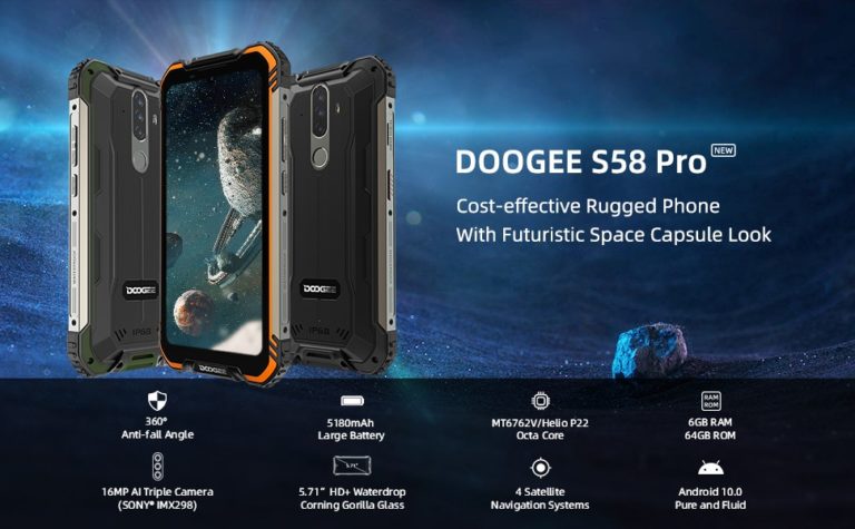 DOOGEE introduces the tough and affordable S58 Pro Android rugged smartphone