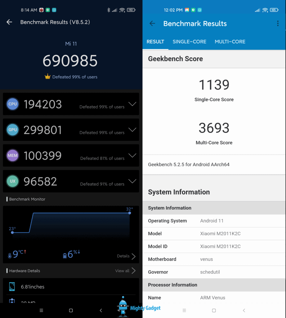 Xiaomi Mi 11 Antutu geekbench Snapdragon 888 1 - Snapdragon 888 vs Snapdragon 865 vs Dimensity 1000+ Performance & Benchmarks Compared – Is the new Qualcomm chipset on the Xiaomi Mi 11 worth upgrading your phone?