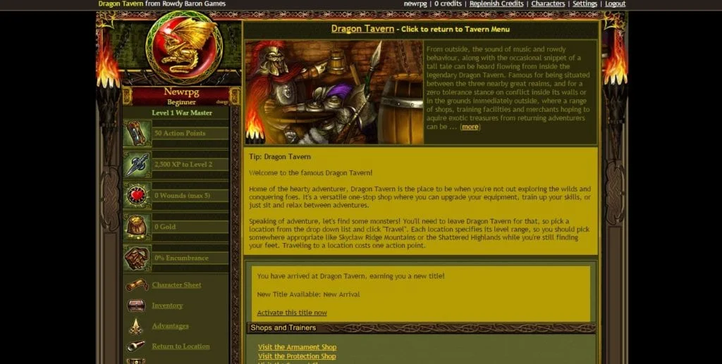 dragon tavern - Best none flash browser games for 2021 for budget phones and laptops