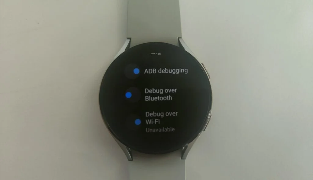 SamsungGalaxy Watch4 enabled debugging 3 - How to use ECG & Blood Pressure on a Galaxy Watch 4 without a Samsung Phone using a modded Samsung Health Monitor App