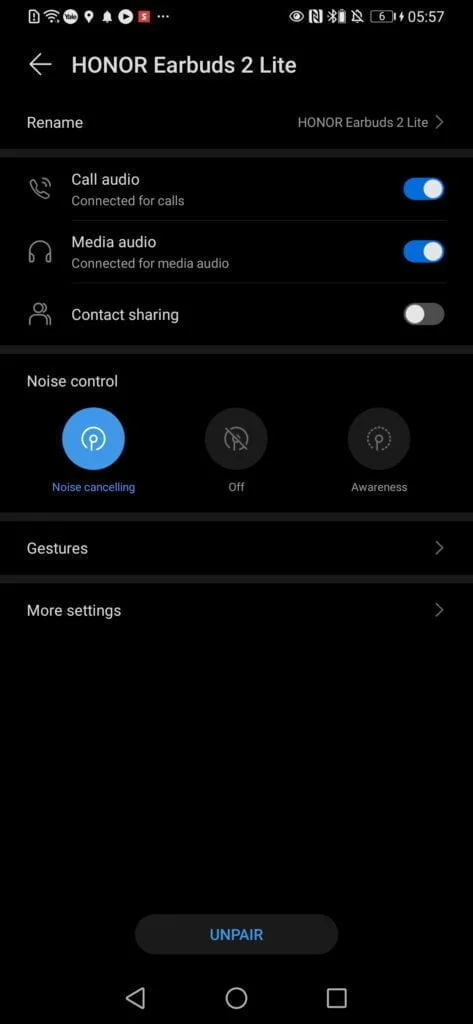 Screenshot 20210923 055706 com.android.settings - Honor Earbuds 2 Lite Review - Great for the price