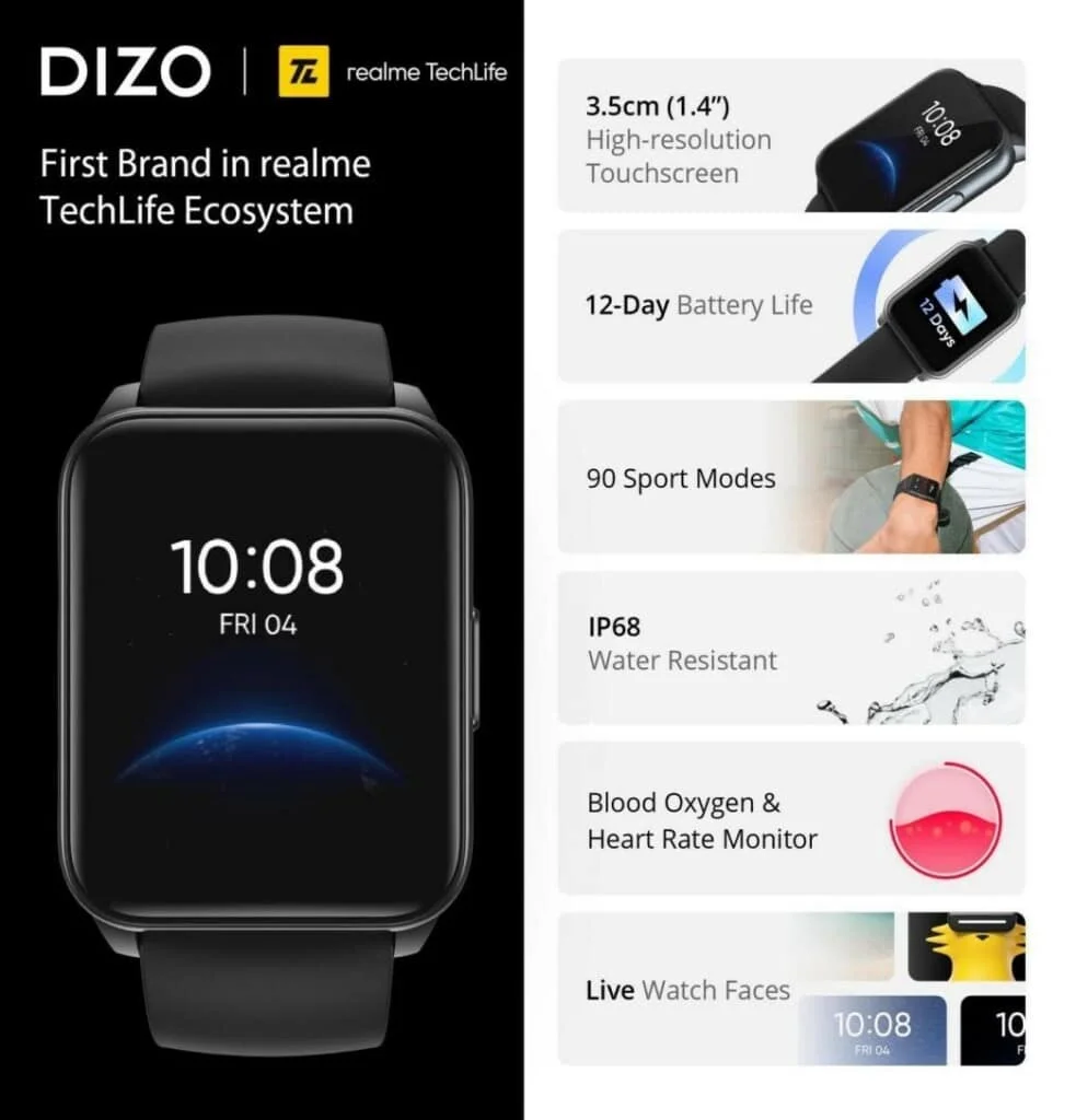 dizo1 - DIZO, from realme TechLife, Unveils its First Smartwatch - DIZO Watch; Offering an Extension to your Style and Sports Needs!