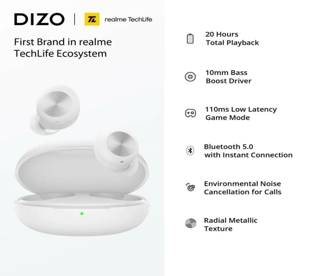 dizo3 - DIZO, from realme TechLife, announced the launch of DIZO GoPods D; the TWS Earbuds with Powerful Bass and Massive Battery