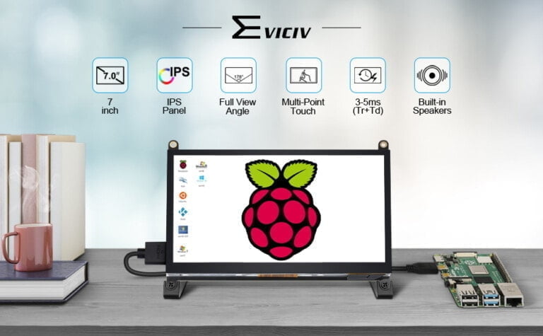 EVICIV Raspberry Pi Monitor Review – A 7-inch 1024×600 touchscreen monitor for the Raspberry Pi 4, 3 and more