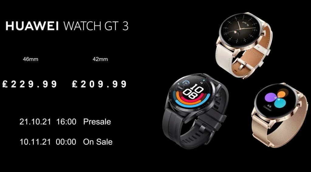 HuaweiWatchGT3 prices g1BT133Ag9 1 - Huawei Watch GT 3 vs GT 2 vs Huawei Watch 3 – New fitness focussed GT 3 46mm priced at £230, 42mm £210