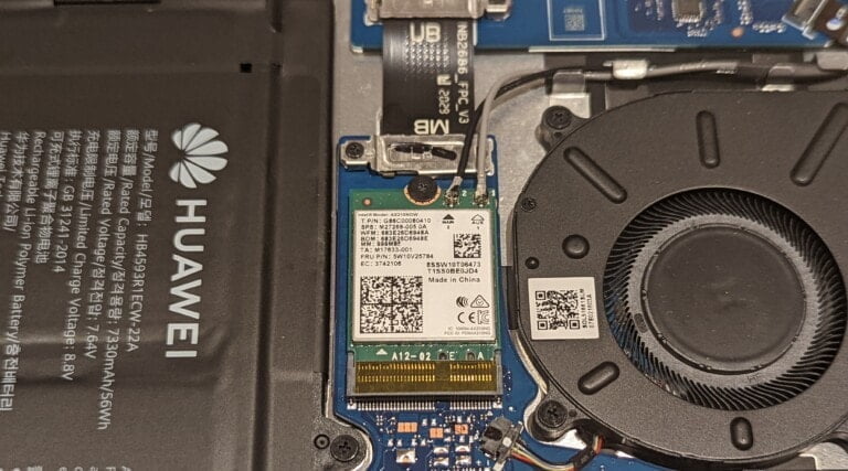 How to Upgrade the Huawei Matebook 14 laptop with WiFi 6 / 6E using the Intel AX210 M.2 Module