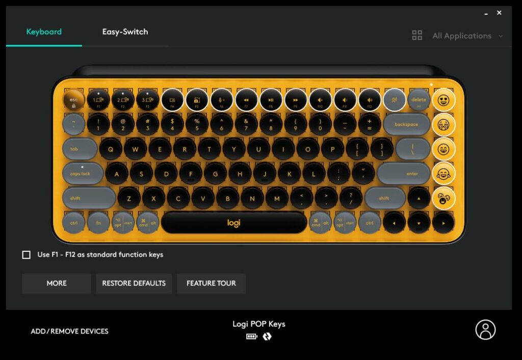 LogiOptionsUI 1X97Jzozwq - Logitech POP Keys Keyboard Review – A Gen-Z focussed mechanical keyboard with built-in emojis