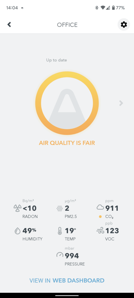 Screenshot 20220311 140406 - Airthings View Plus Review – An impressive 7 sensors including radon and particulate matter