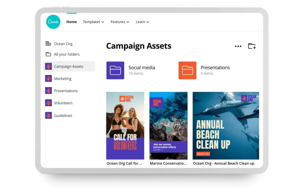 CanvaTeamsOrganiseyourassetsinFolders - Essential Websites and Apps for Product Marketers