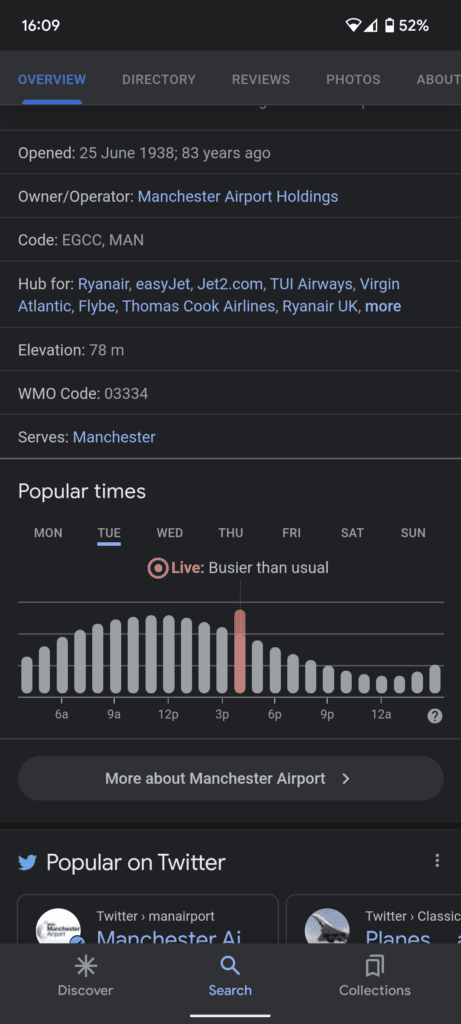 Manchester Airport Busy Times Live Data1 - Manchester Airport Busy Times: Trying to predict if there are big queues today