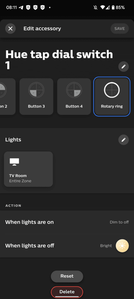 Philips Hue Tap Dial Switch Settings Setup Review 7 - Philips Hue Tap Dial Switch Review - One switch for four rooms & a turnable dial for brightness