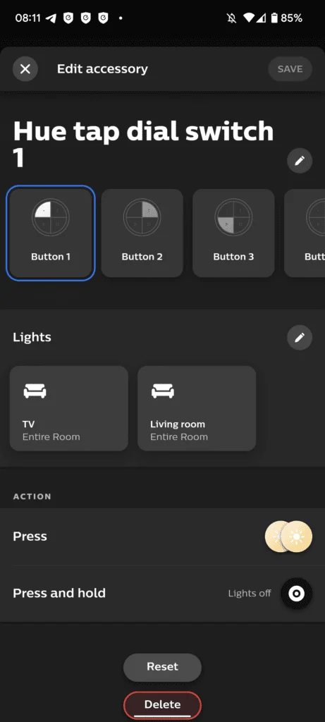 Philips Hue Tap Dial Switch Settings Setup Review 8 - Philips Hue Tap Dial Switch Review - One switch for four rooms & a turnable dial for brightness