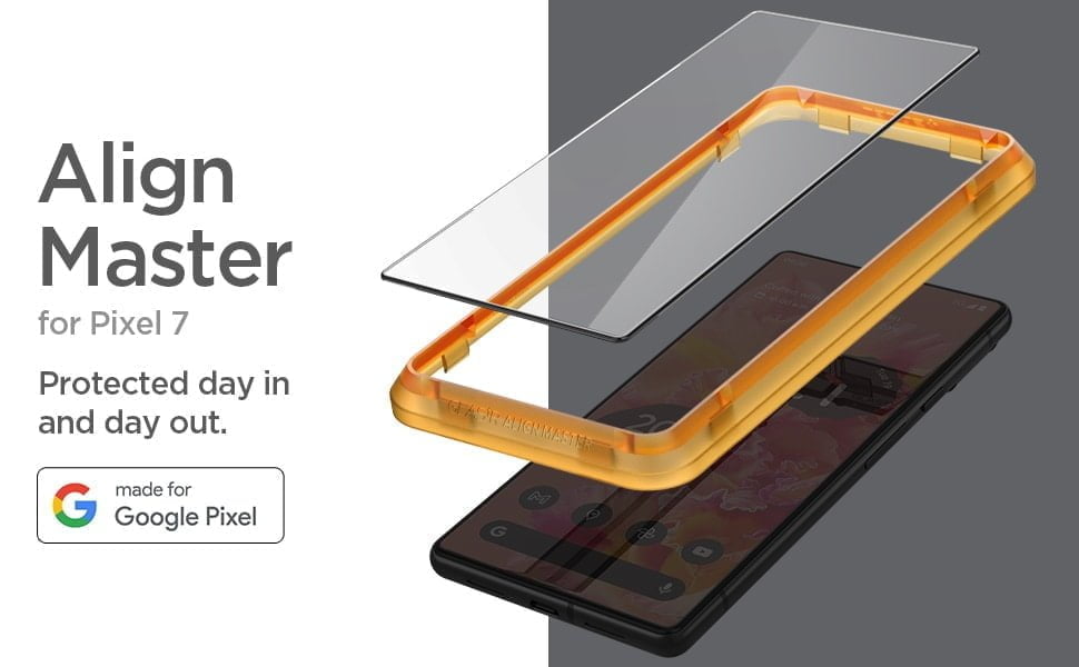 Spigen AlignMaster Pixel 7 Screen Protector - Best Cases for Pixel 7 / Pro & Will a Pixel 6 / 6 Pro case fit?