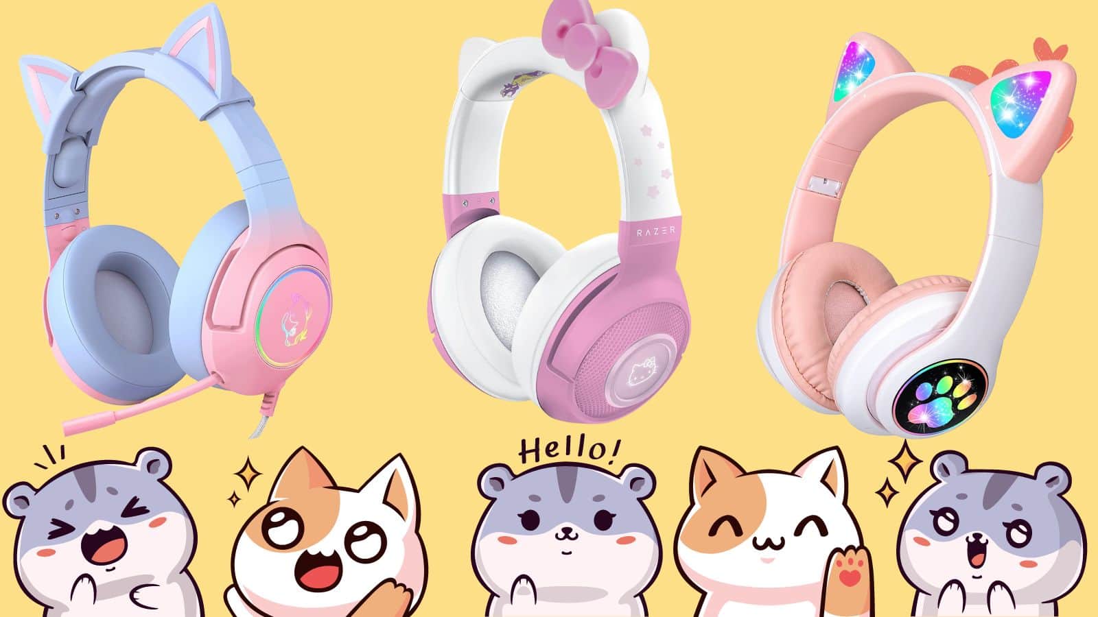 10 Best Cat Ear Headphones / Hello Kitty Gaming Headsets