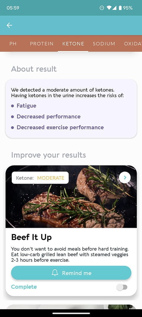 Vivoo Smart Urine Test Review Pre post gym ketones1 - Vivoo 2.0 Smart Urine Test Strips Review – Keto testing & health insights such as hydration, vitamins C and calcium