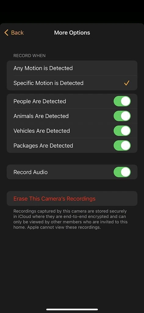 Apple HomeKit Motionsettings 2 - Aqara Smart Video Doorbell G4 Review - The best video doorbell for Apple HomeKit