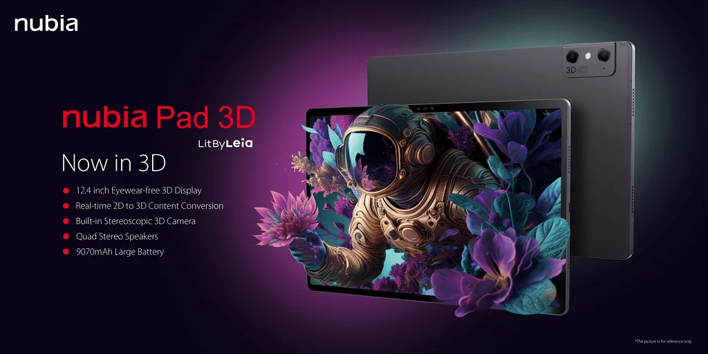 Nubia Pad 3D Specification - Nubia Pad 3D is available to pre-order for £1149 – with 3D lightfield display and SD888