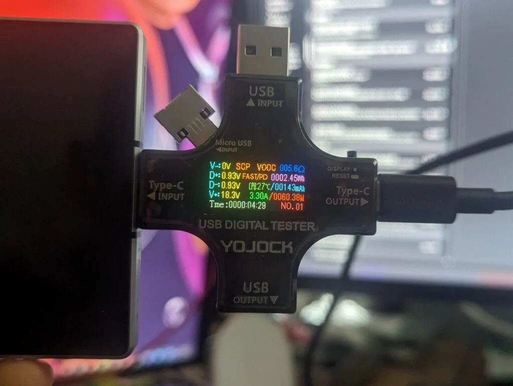YOJOCK USB C Tester Charging the Redmagic 8 Pro - YOJOCK J7-C USB-C Tester & Power Meter Review