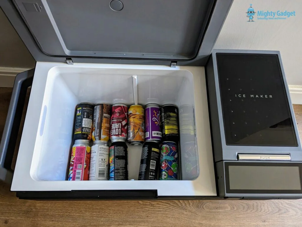 EcoFlow Glacier Review by Mighty Gadget Beer Capacity - EcoFlow Glacier Review – A portable fridge with 40-hour battery life & ice cube maker