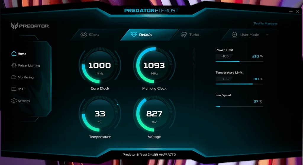PredatorBifrost hdnIOTQppl - Acer Predator BiFrost Intel Arc A770 16GB OC Graphics Card Review