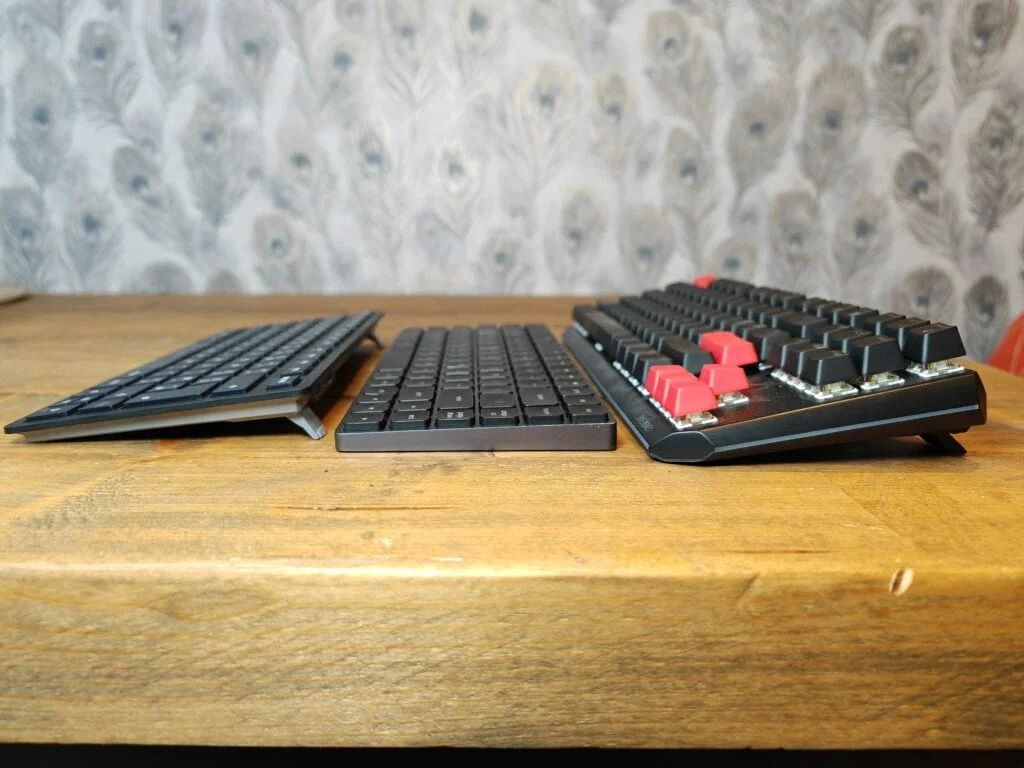 Cherry KW 9200 Mini Wireless Keyboard vs Vissles LP85 side view - Cherry KW 9200 Mini Wireless Keyboard Review – The best portable keyboard for travel