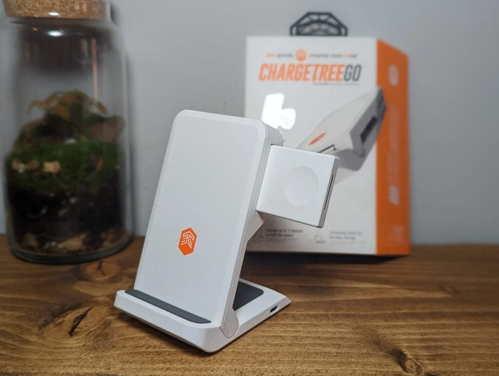 STM Goods ChargeTree Go Review side view - STM Goods ChargeTree Go Review - Portable 3-in-1 Wireless Charging Station