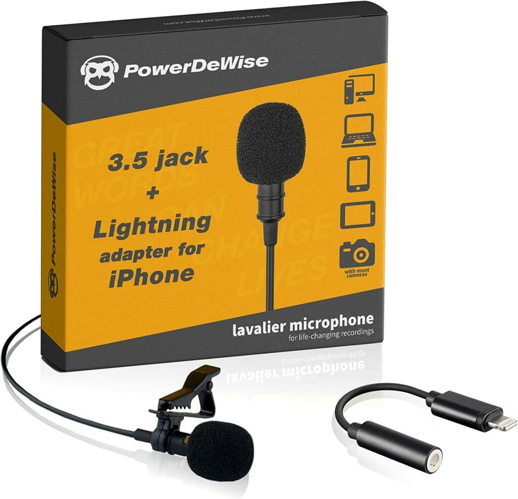 PowerDeWise Professional Grade Lavalier Lapel - Top 10 Lapel Microphones for Perfect Audio Quality