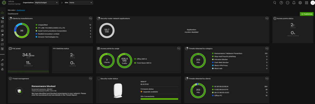 Zyxel Dashboard - Zyxel SCR 50AXE Secure Cloud-managed Router Review – A Nebula cloud-managed WiFi 6E router with advanced security