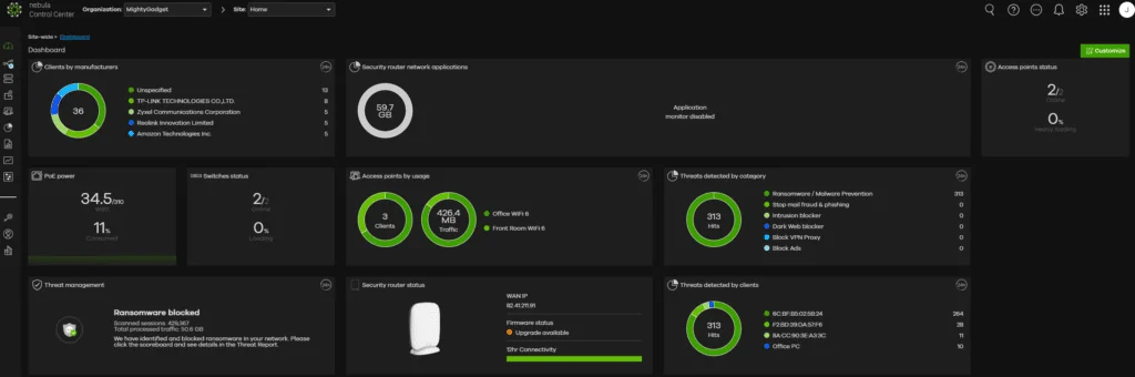 Zyxel Dashboard - Zyxel SCR 50AXE Secure Cloud-managed Router Review – A Nebula cloud-managed WiFi 6E router with advanced security
