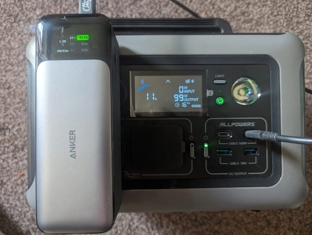 Allpowers R600 Portable Power Station Review 100W USB charging - ALLPOWERS R600 Portable Power Station Review – A 299Wh LiFePO4 battery for a bargain £250