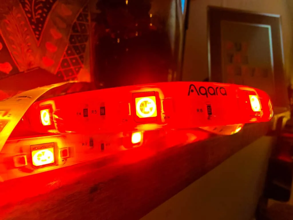 Aqara LED Strip T1 Orange LED 2 - Aqara LED Strip T1 Review - RGBCCT Segmented / Gradient Light Strip with Matter & HomeKit Support