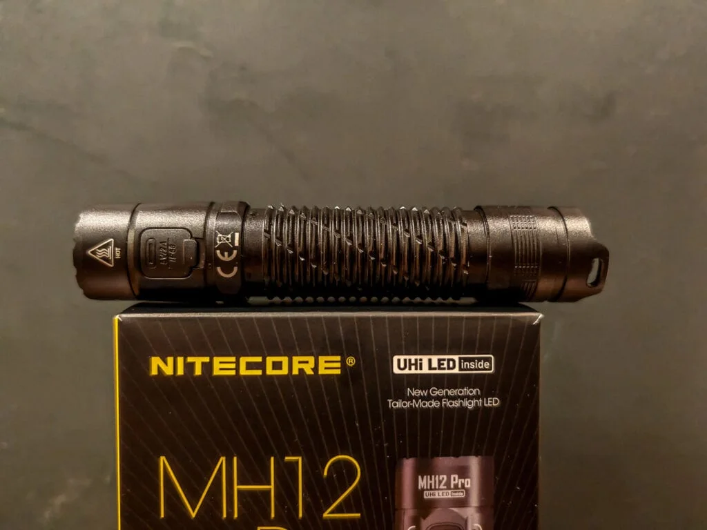 Nitecore MH12 Pro Flashlight Review side view - Nitecore MH12 Pro Flashlight Review: 3300 Lumen USB-C Rechargeable Flashlight