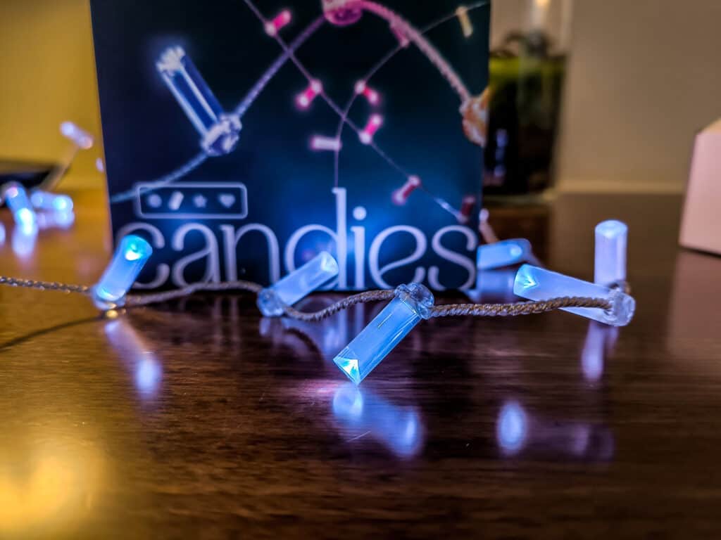 Twinkly Candies Review Candle Effect - Twinkly Candies Review - USB-C power makes these smart string lights much more versatile for holiday decorations