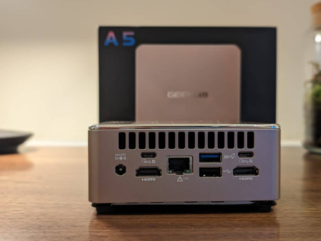 Geekom A5 Mini PC Review Back panel and ports - Geekom A5 Mini PC Review: An affordable NUC with AMD Ryzen 7 5800H