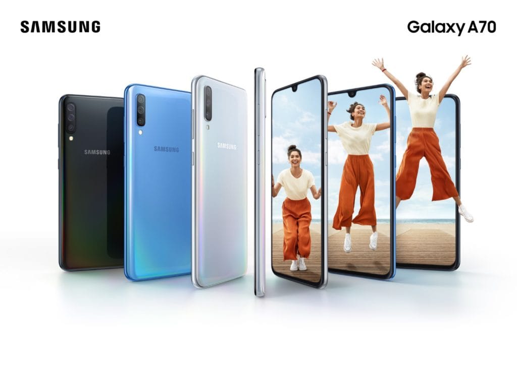 Samsung Galaxy A80 vs Galaxy A70 vs Galaxy A50 – A comparison of the Samsung A series 3 03 Galaxy A70 Lifestyle KV combo blackbluewhite Female 2P 1024x724 1