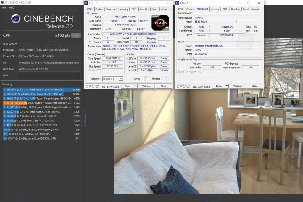 AMD Ryzen 7 4700G 8 Core Renoir APU Cinebench R20 Performance Benchmark 1 1024x682 1