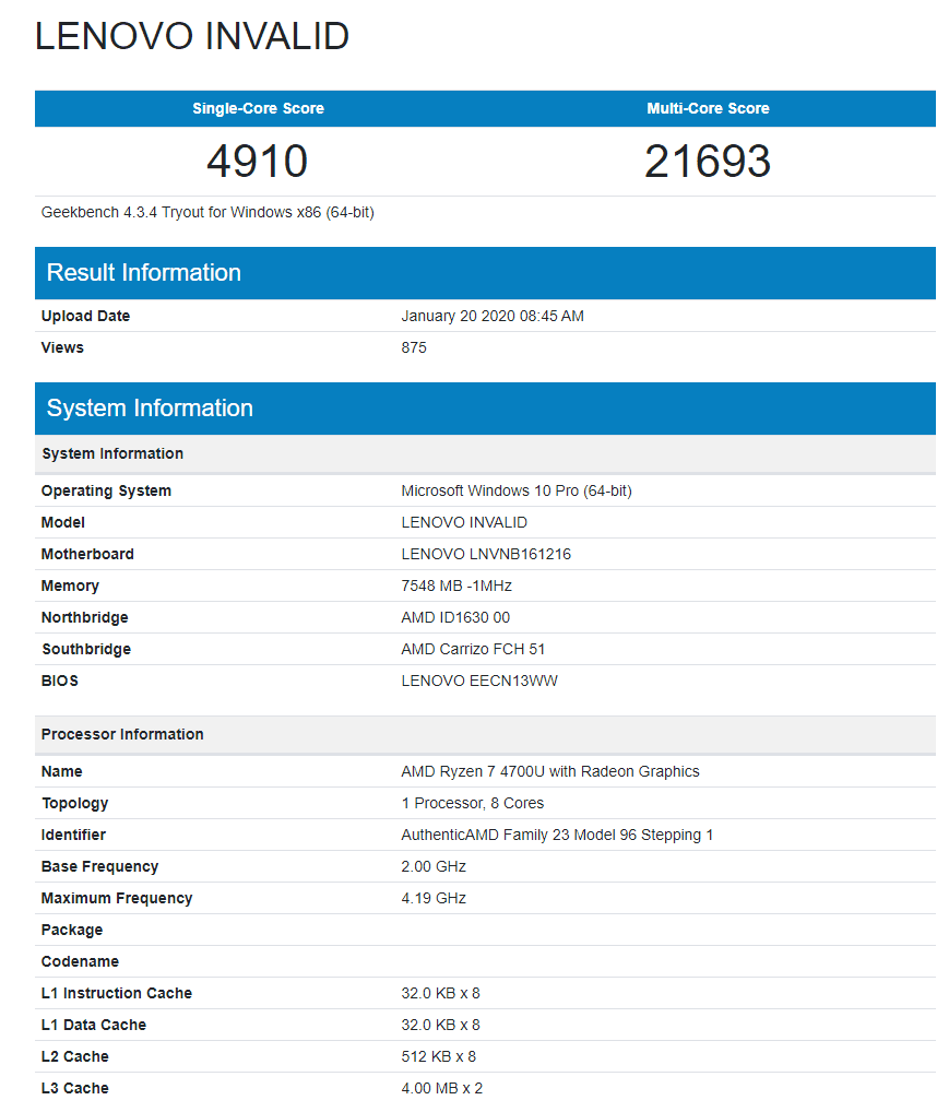 Intel Core I9-10980HK Vs Core I9-9980HK vs AMD Ryzen 7 4700U Compared – New Geekbench listings show how the latest Intel & AMD laptop CPUs perform 3 AMD Ryzen 7 4700U