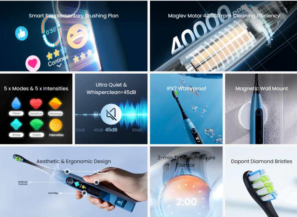 Oclean X10 vs X Pro Elite vs X Pro Smart Electric Toothbrushes 3 Oclean X10 Smart Electric Toothbrush 1024x749 1