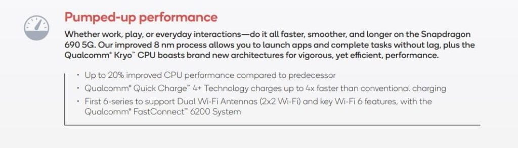 Qualcomm Snapdragon 690 vs 675 vs 670 vs SD 720 vs SD 765G – A new budget 5G chipset with Cortex A77 3 Qualcomm Snapdragon 690 CPU 1024x293 1
