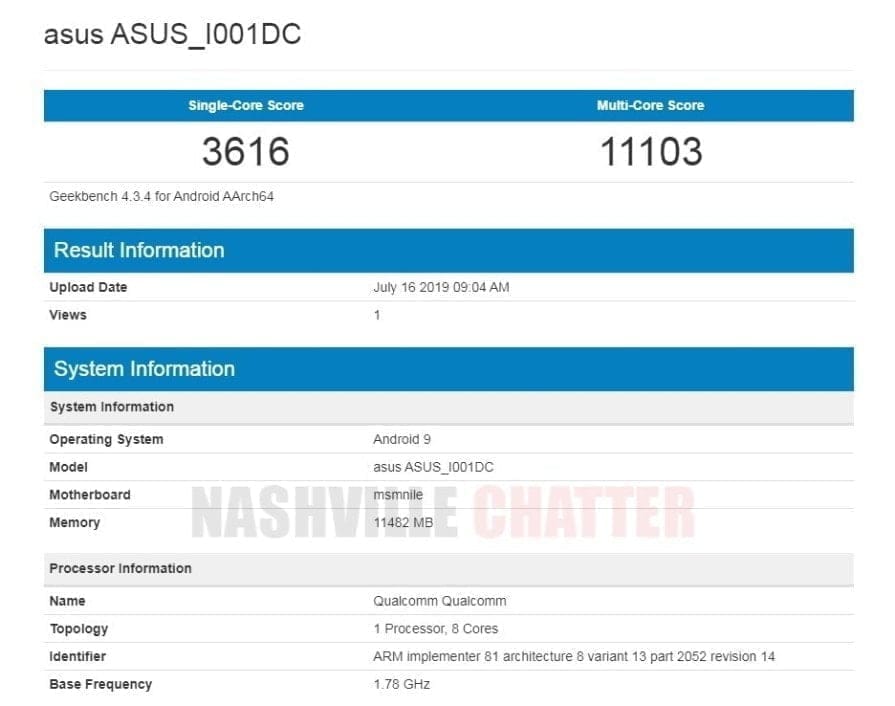 ROG Phone II with Snapdragon 855 Plus benchmark vs the best Android score on Geekbench