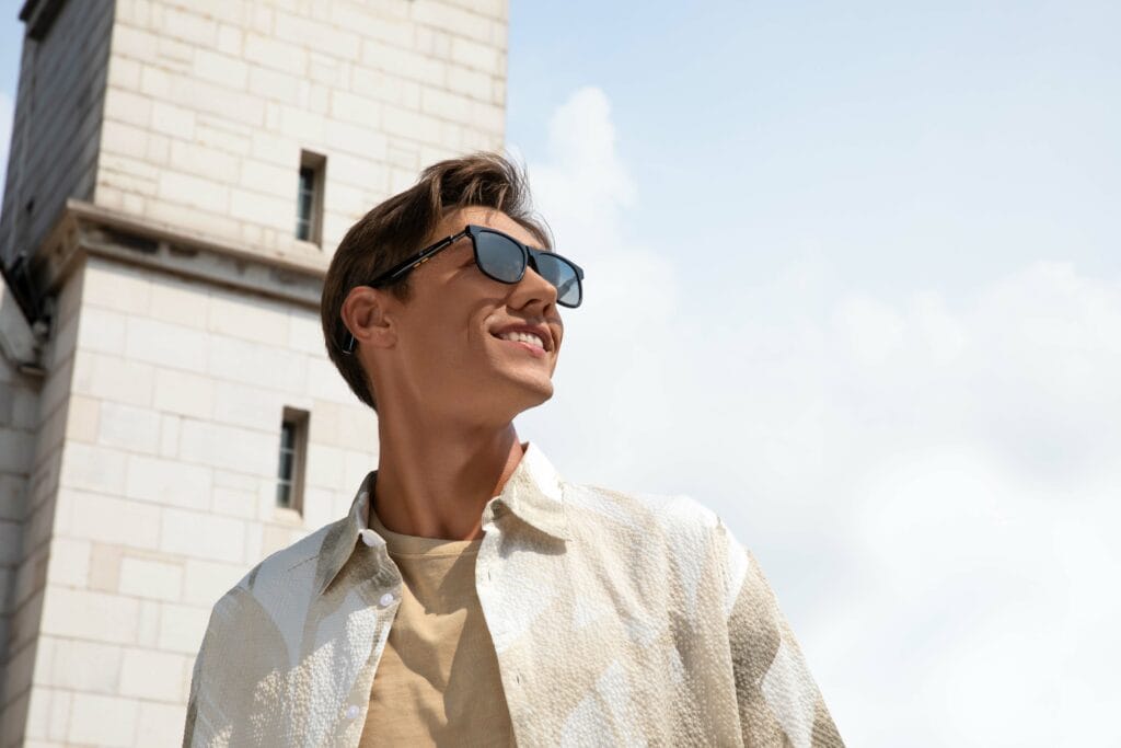 Soundcore Frames take on Bose Frames & Huawei X Gentle Monster with more attractive pricing of £150 vs £240 vs £270 2 Soundcore Frames Wander frame with male model 1024x683 1